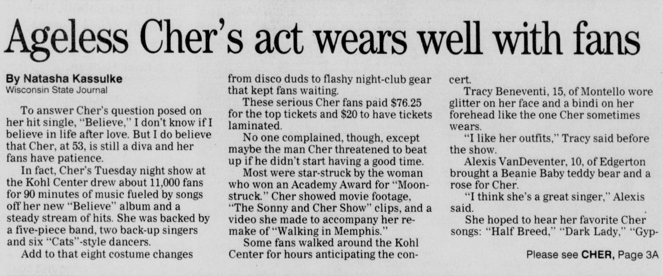 Ageless Cher's act wears well with fans